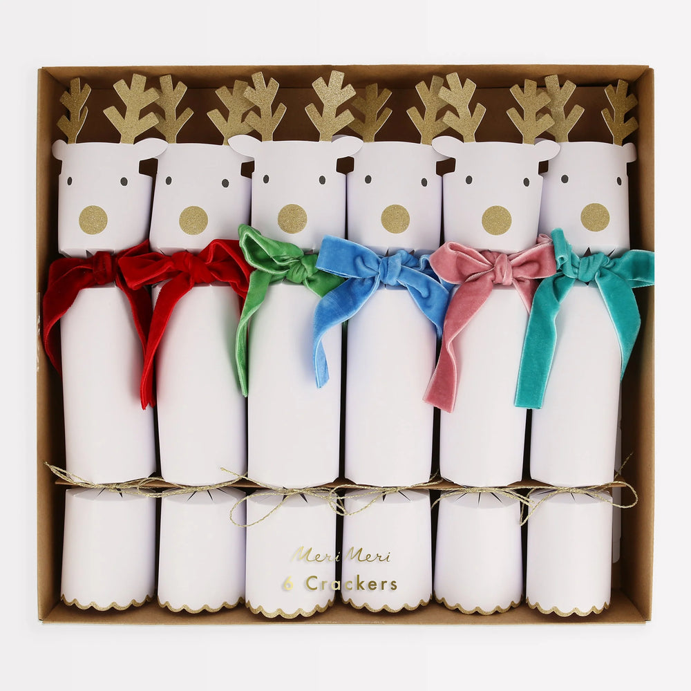 *PRE-ORDER* Reindeer Velvet Bow Crackers (6 pack)