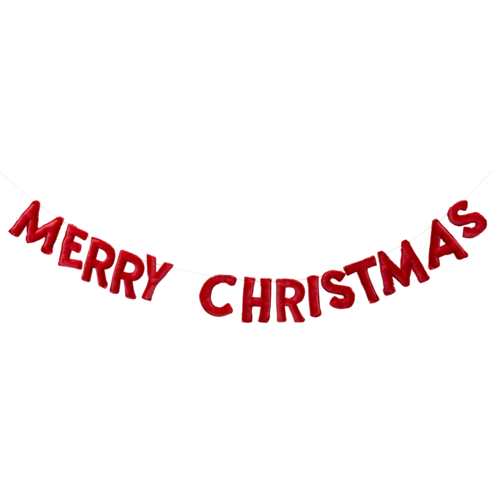 Red Velvet Merry Christmas Banner